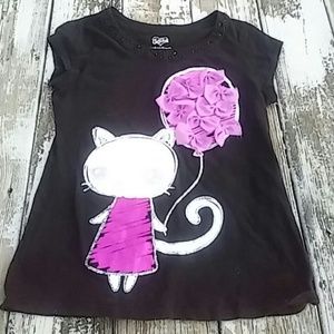 Justice brand black shirt with cat